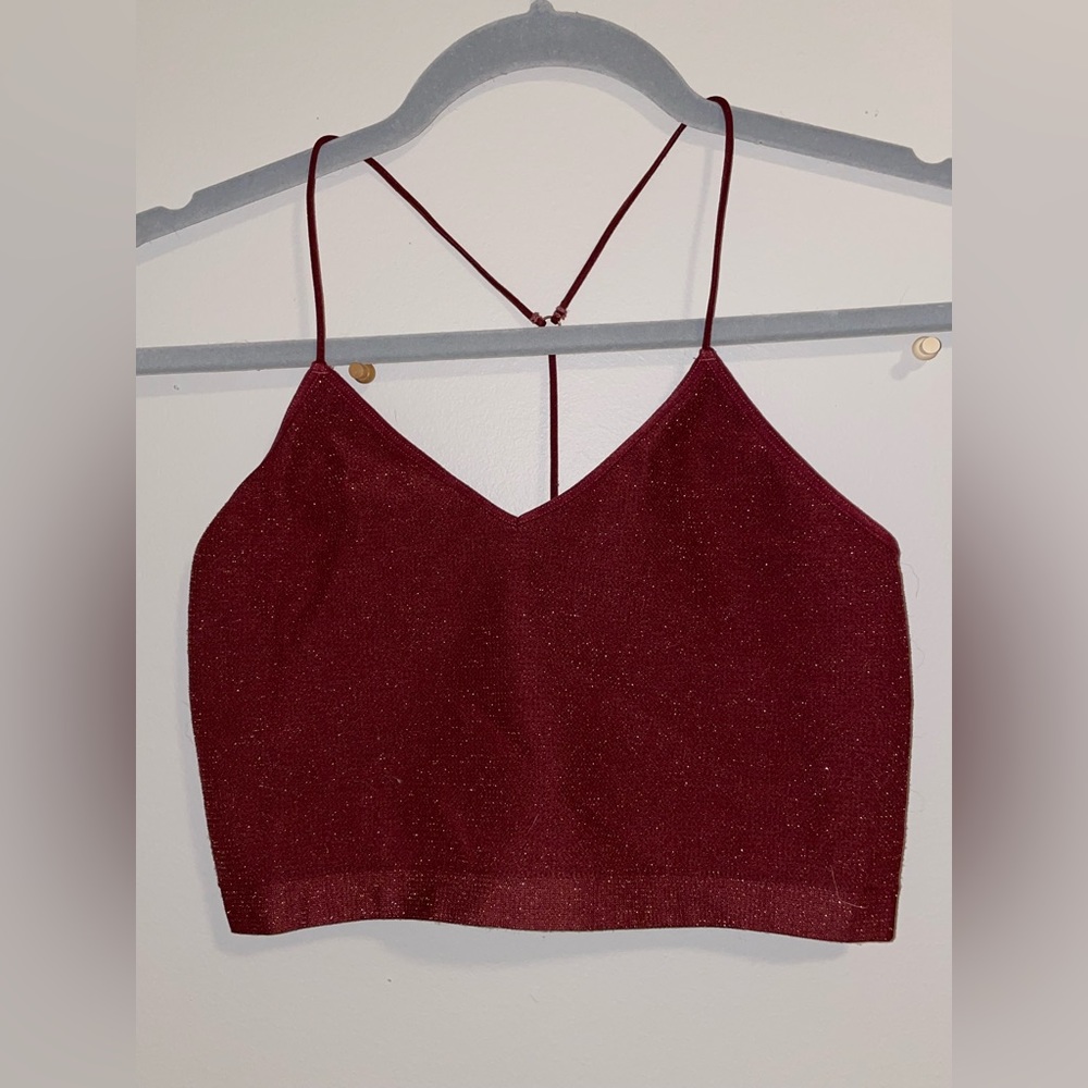 Altar’d State Cranberry Cropped Tank
